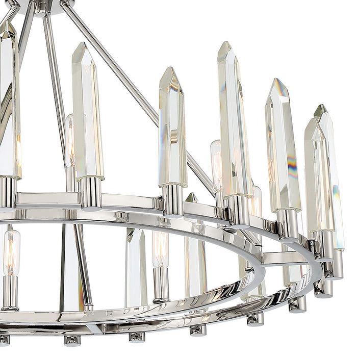 Crystorama Watson Chandelier, Polished Nickel