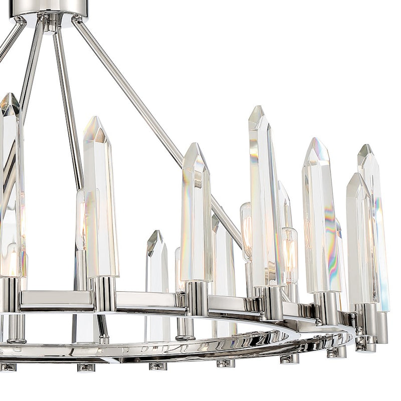 Crystorama Watson Chandelier, Polished Nickel