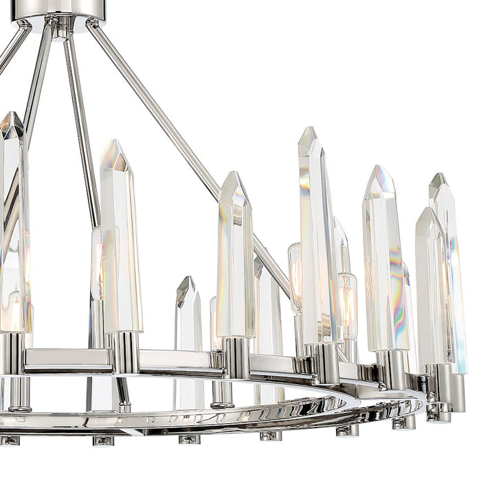 Crystorama Watson Chandelier, Polished Nickel