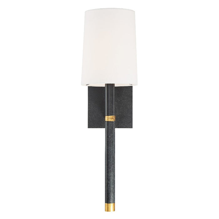 Crystorama Weston 1 Light Wall Mount, Black/Antique Gold