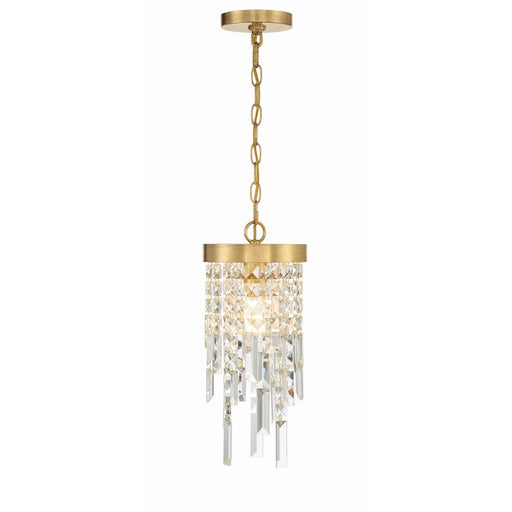 Crystorama Winfield 1 Light Pendant, Antique Gold