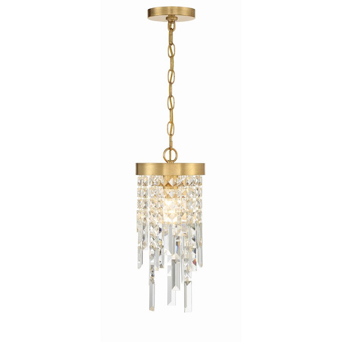 Crystorama Winfield 1 Light Pendant, Antique Gold