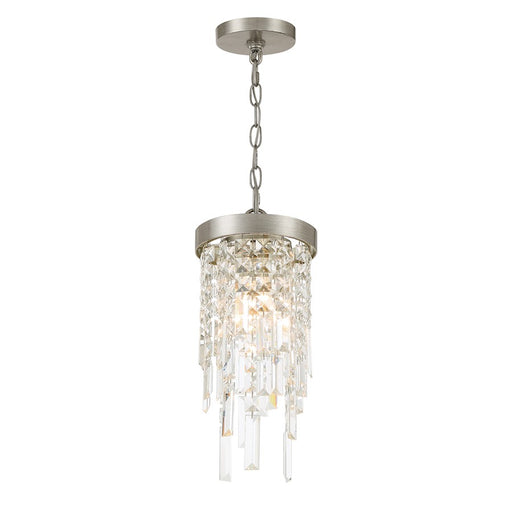 Crystorama Winfield 1 Light Mini Pendant, Antique Silver - WIN-210-SA-CL-MWP