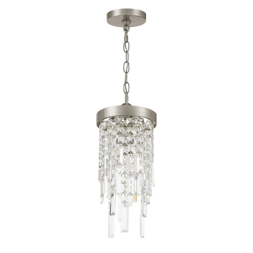 Crystorama Winfield 1 Light Mini Pendant, Antique Silver