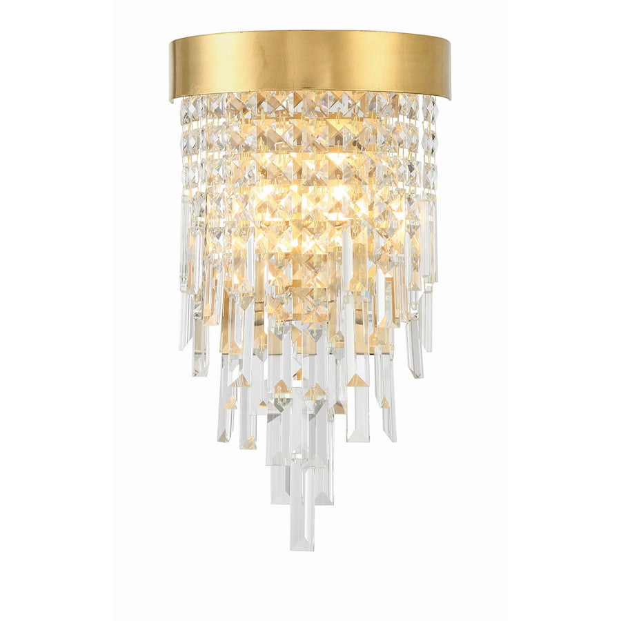 Crystorama Winfield 2 Light Wall Mount, Antique Gold