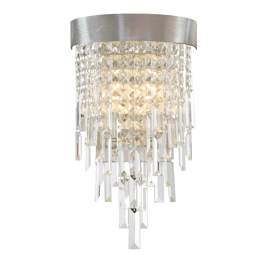 Crystorama Winfield 2 Light Sconce, Antique Silver - WIN-212-SA-CL-MWP