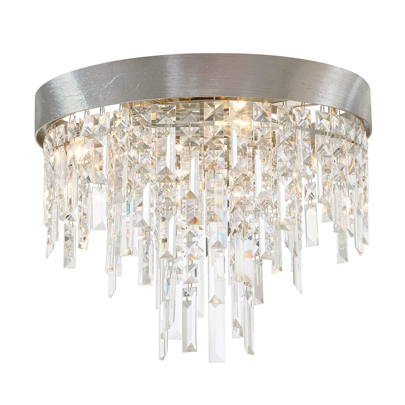 Crystorama Winfield 4 Light Flush Mount, Antique Silver