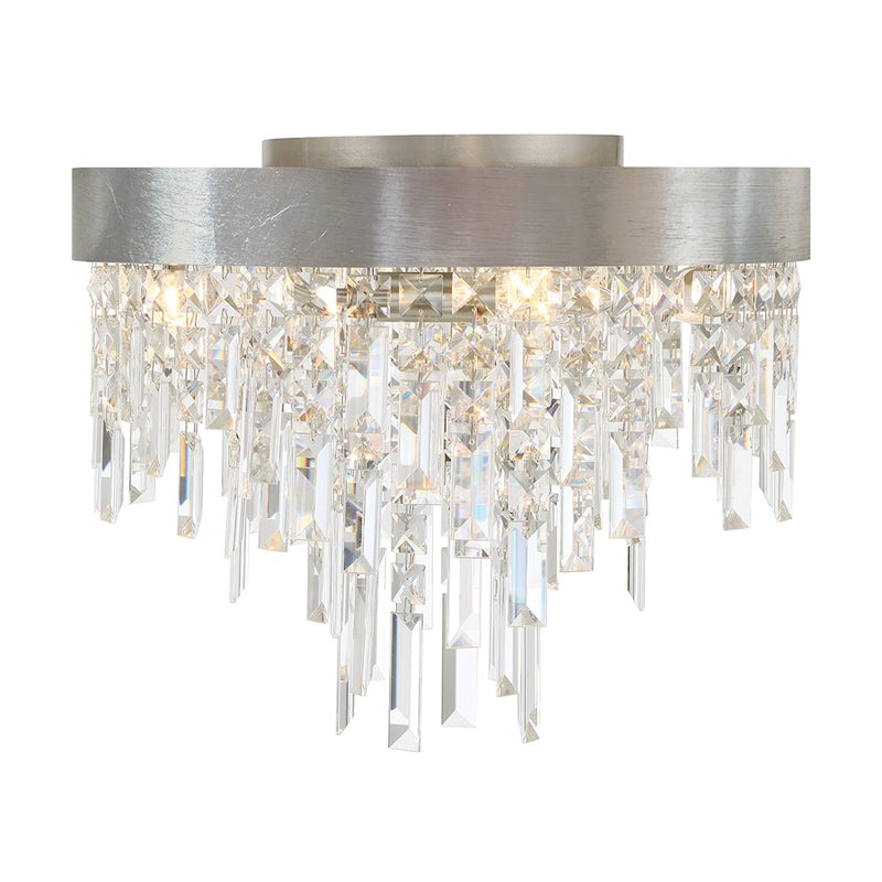 Crystorama Winfield 4 Light Flush Mount, Antique Silver