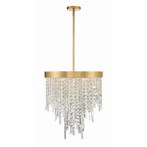Crystorama Winfield 5 Light Chandelier, Antique Gold
