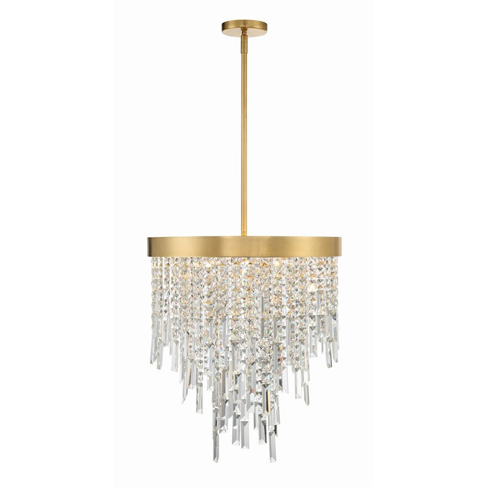 Crystorama Winfield 5 Light Chandelier, Antique Gold