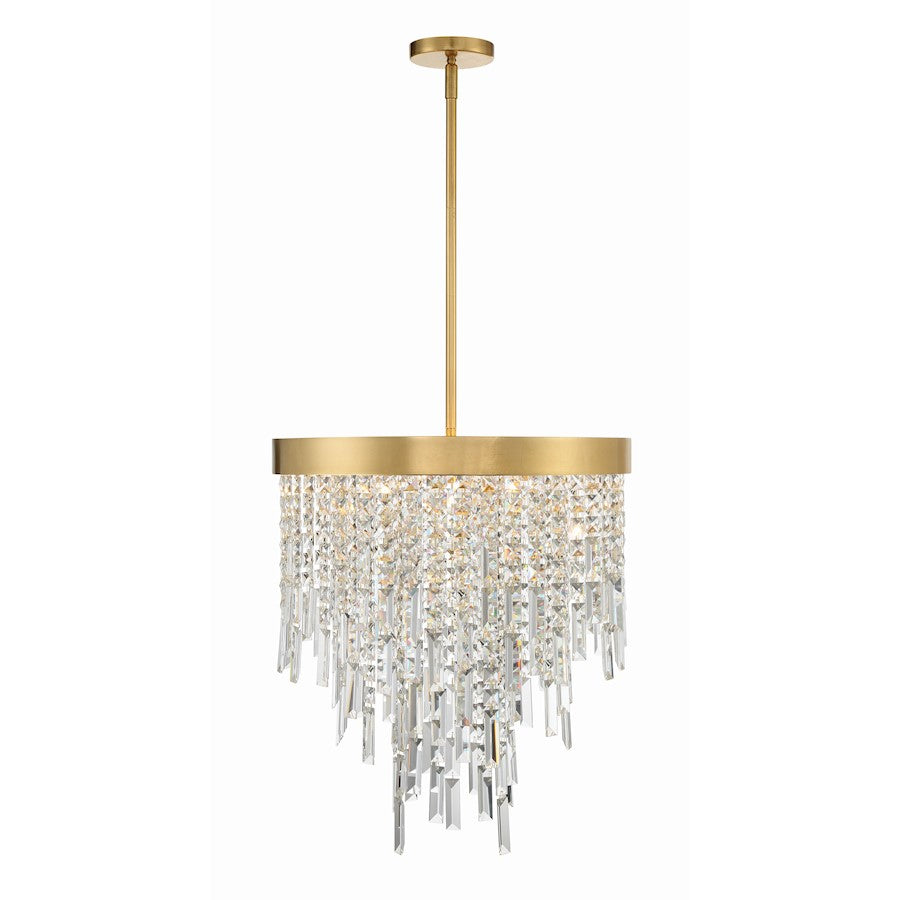 Crystorama Winfield 5 Light Chandelier, Antique Gold