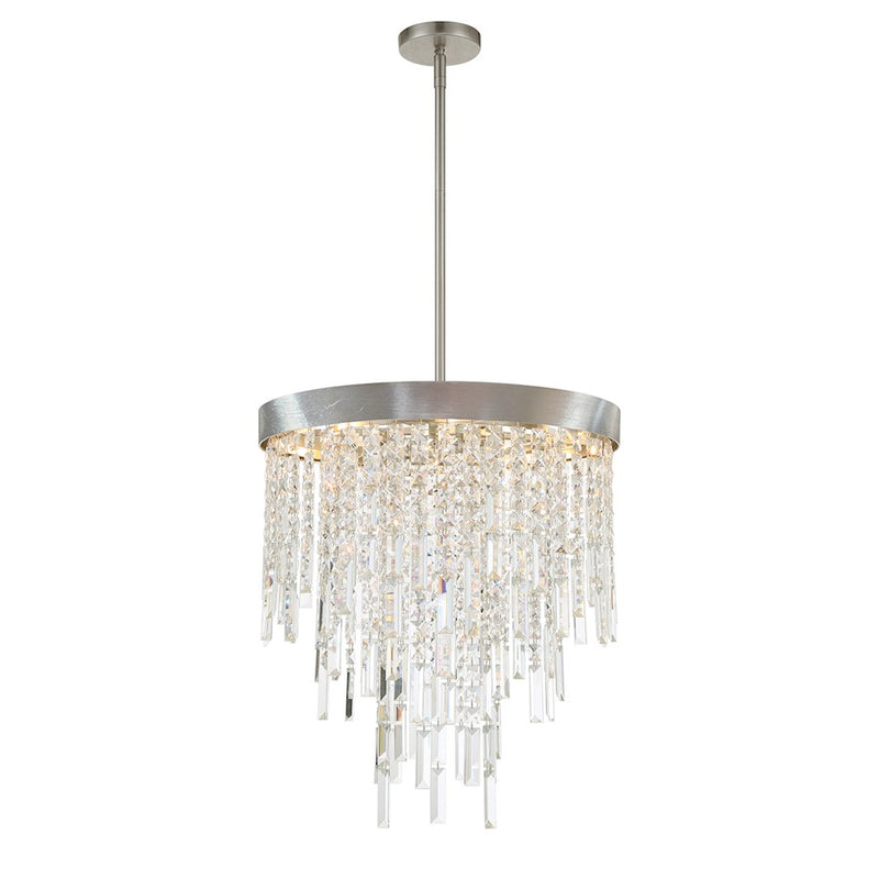 Crystorama Winfield 5 Light Chandelier, Antique Silver