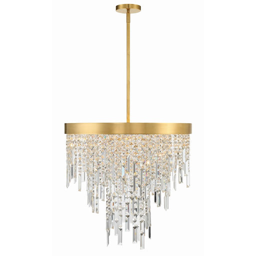Crystorama Winfield 6 Light 24" Chandelier, Antique Gold