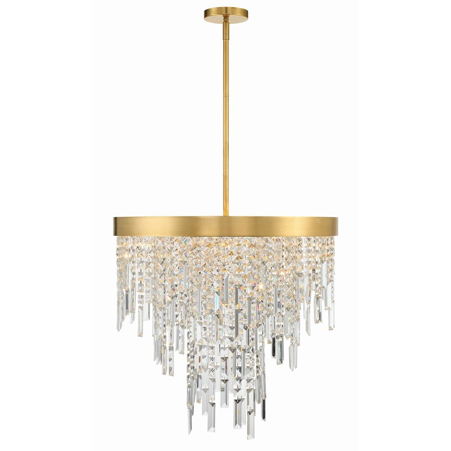 Crystorama Winfield 6 Light 24" Chandelier, Antique Gold