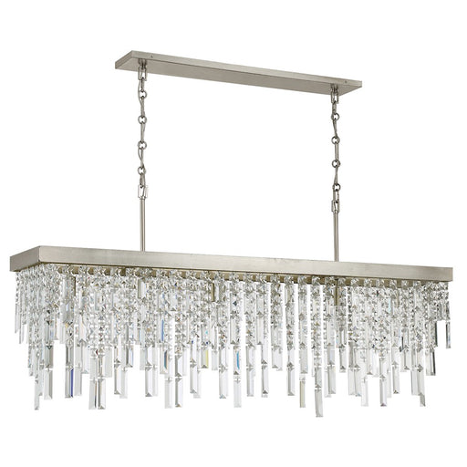 Crystorama Winfield 6 Light Linear Chandelier, Silver
