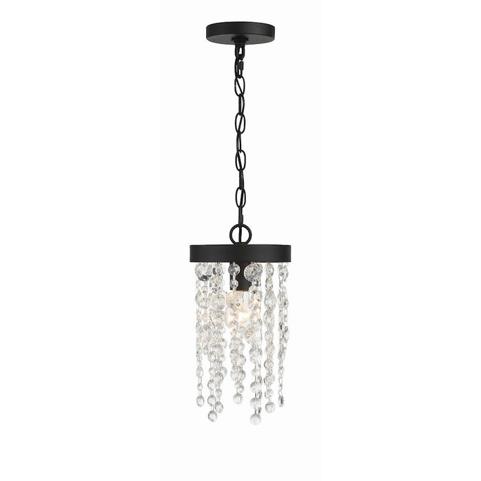 Crystorama Winham 1 Light Pendant, Black Forged