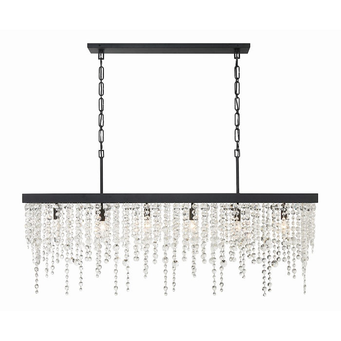 Crystorama Winham 6 Light 49" Chandelier, Black Forged