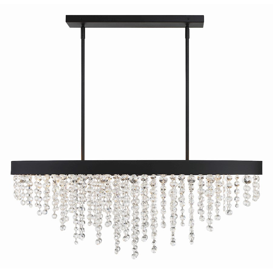 Crystorama Winham 8 Light 36" Chandelier, Black Forged