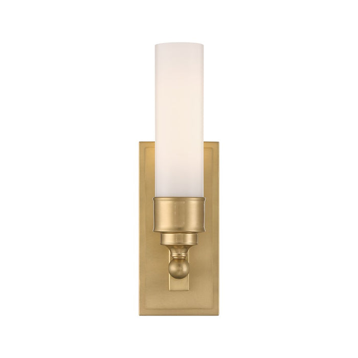 Crystorama Wilcox 1 Light Sconce, Aged Brass/White