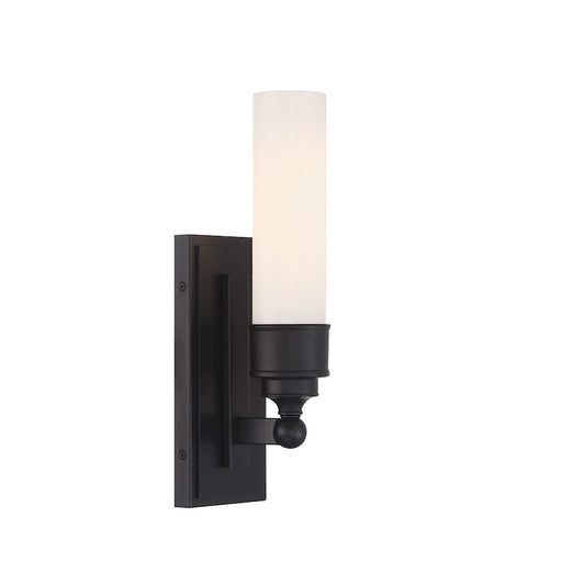 Crystorama Wilcox 1 Light Sconce, Matte Black/White - WLX-301-MK