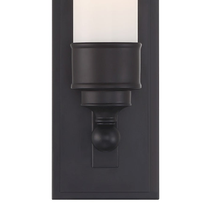 Crystorama Wilcox 1 Light Sconce, Matte Black/White