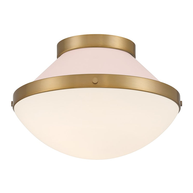 Crystorama Xander 1 Light Flush Mount, Vibrant Gold/Blush/White