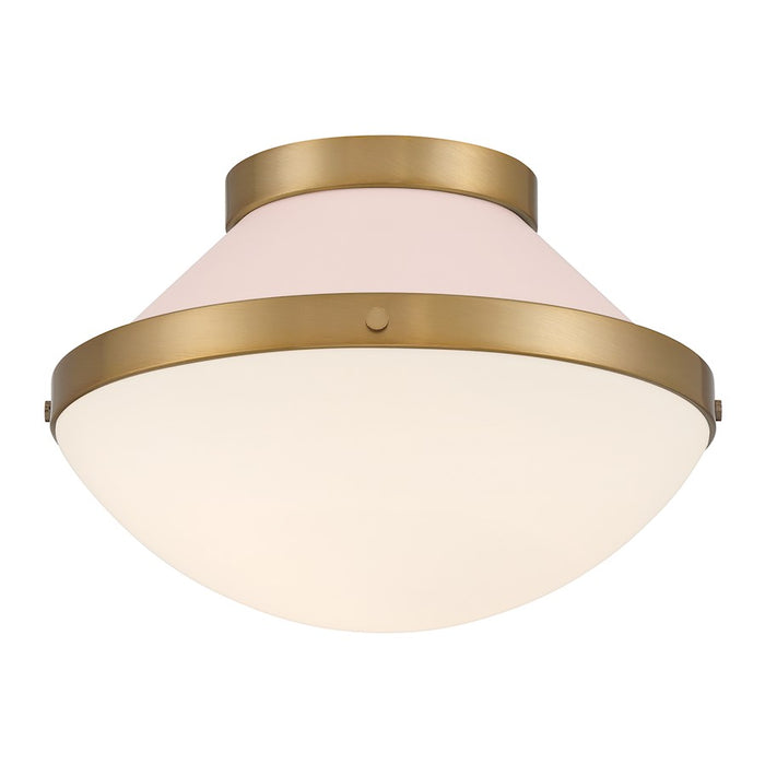Crystorama Xander 1 Light Flush Mount, Vibrant Gold/Blush/White