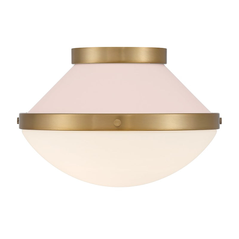 Crystorama Xander 1 Light Flush Mount, Vibrant Gold/Blush/White