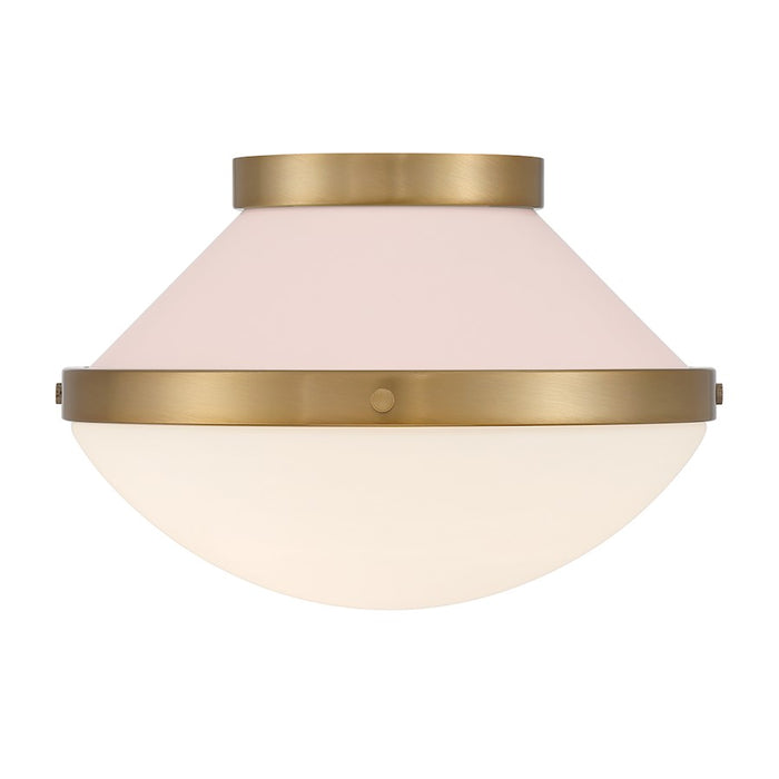 Crystorama Xander 1 Light Flush Mount, Vibrant Gold/Blush/White