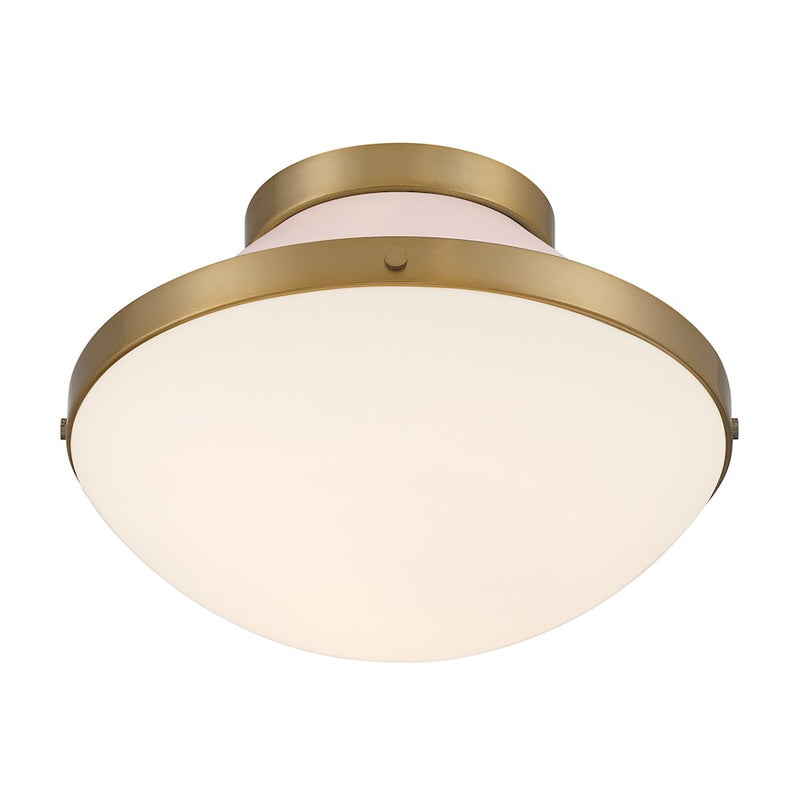Crystorama Xander 1 Light Flush Mount, Vibrant Gold/Blush/White