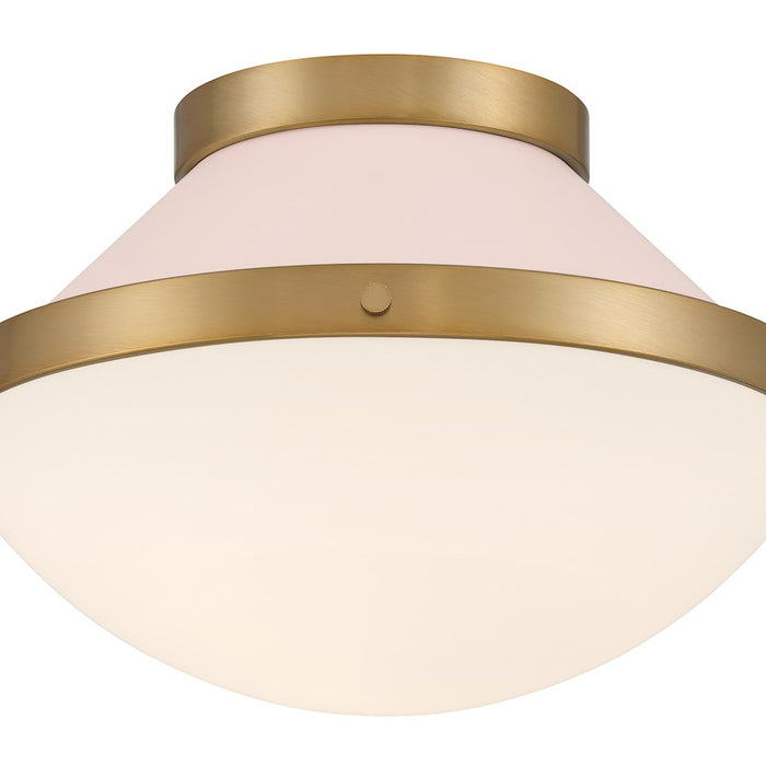 Crystorama Xander 1 Light Flush Mount, Vibrant Gold/Blush/White