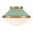 Crystorama Xander 1 Light Flush Mount, Vibrant Gold/Green/White