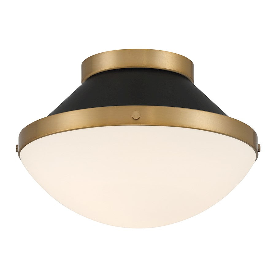 Crystorama Xander 1 Light Flush Mount, Vibrant Gold/Black/White - XAN-8001-VG-MK