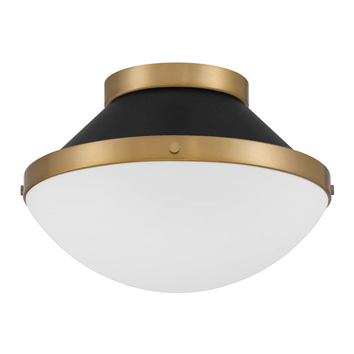 Crystorama Xander 1 Light Flush Mount, Vibrant Gold/Black/White