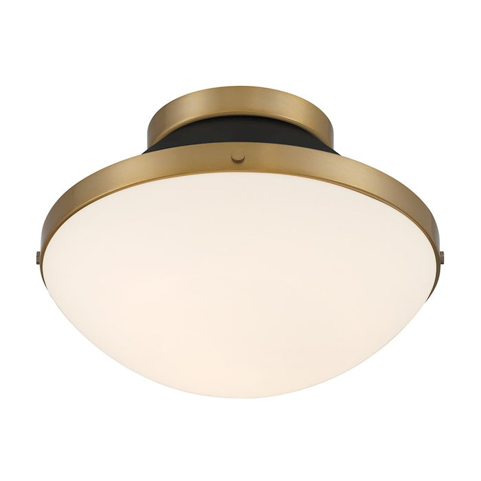 Crystorama Xander 1 Light Flush Mount, Vibrant Gold/Black/White