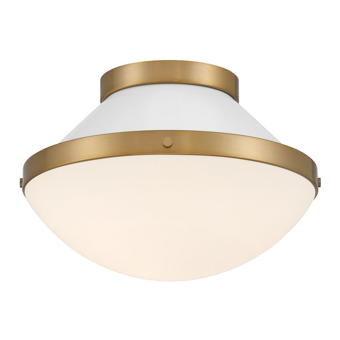 Crystorama Xander 1 Light Flush Mount, Vibrant Gold/White/White