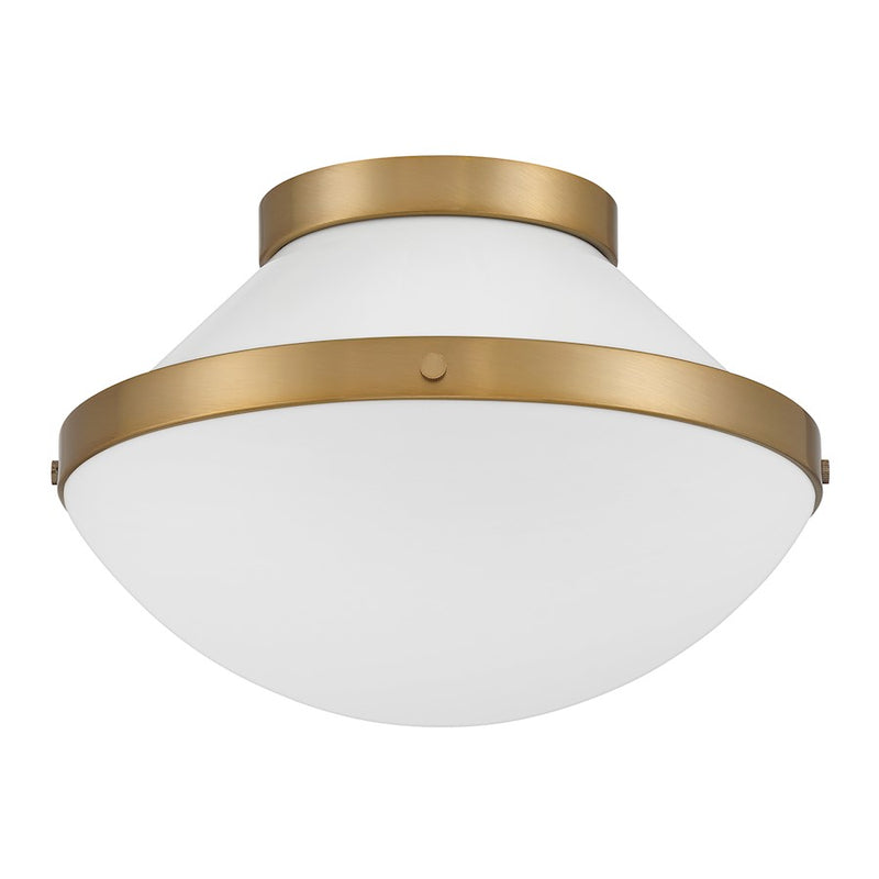 Crystorama Xander 1 Light Flush Mount, Vibrant Gold/White/White