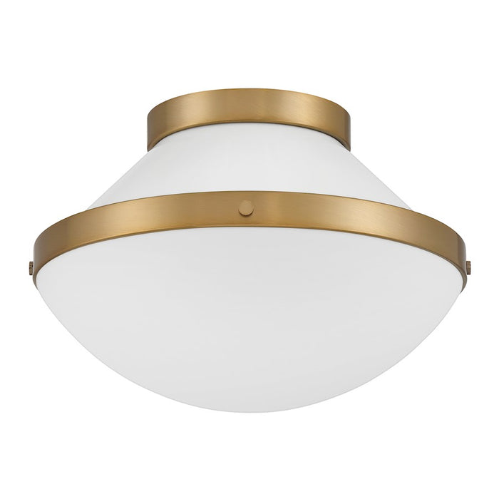Crystorama Xander 1 Light Flush Mount, Vibrant Gold/White/White