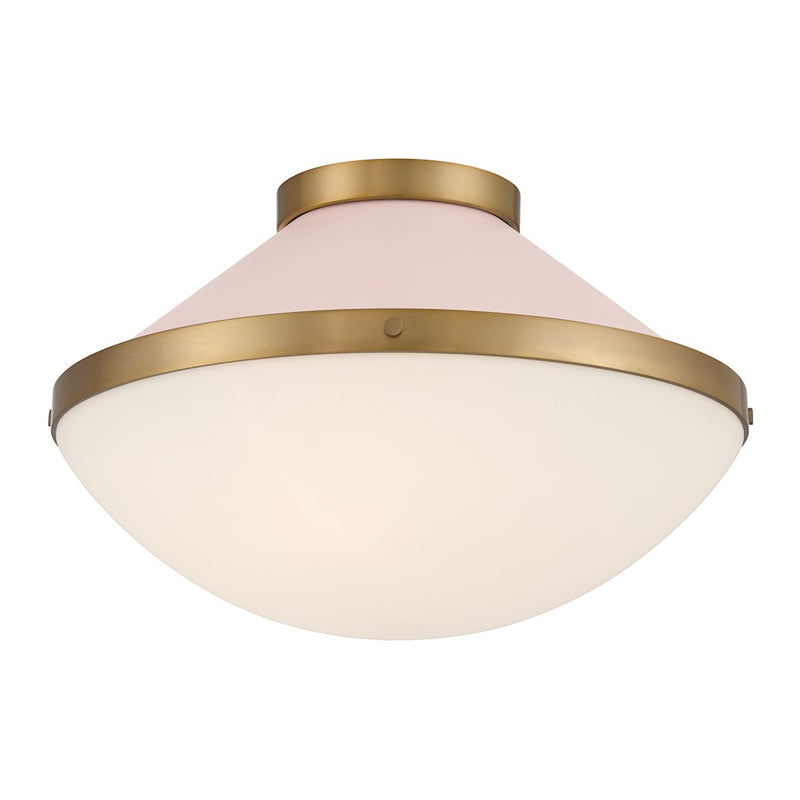 Crystorama Xander 2 Light Flush Mount, Vibrant Gold/Blush/White