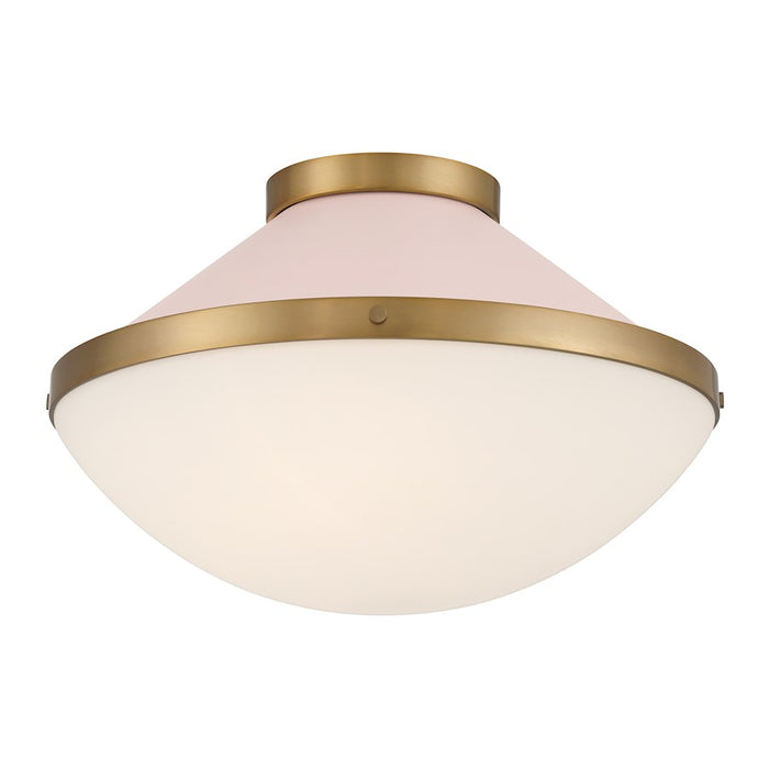 Crystorama Xander 2 Light Flush Mount, Vibrant Gold/Blush/White - XAN-8002-VG-BH