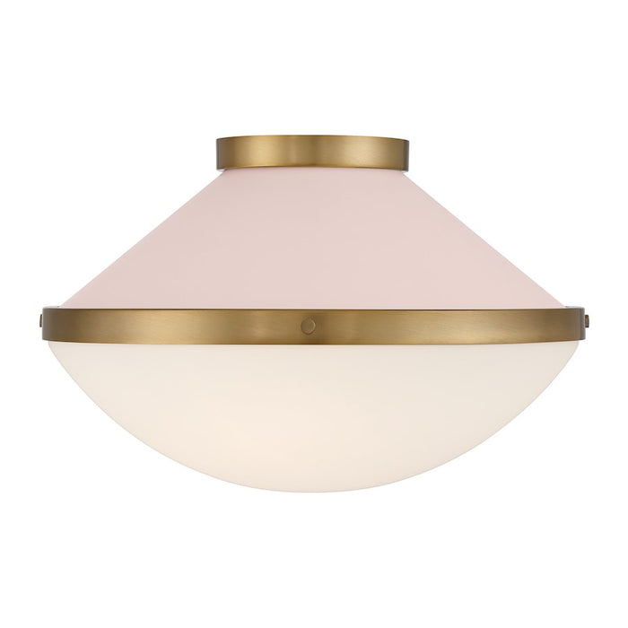 Crystorama Xander 2 Light Flush Mount, Vibrant Gold/Blush/White