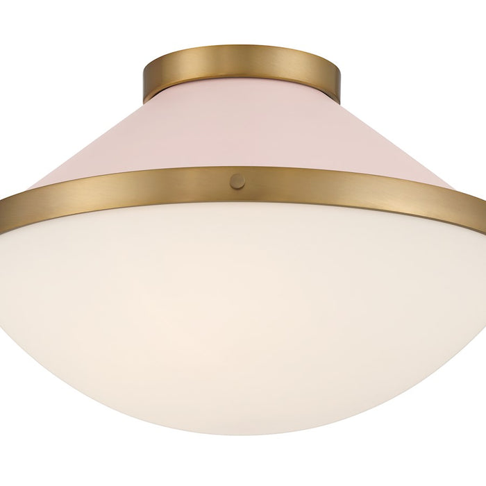 Crystorama Xander 2 Light Flush Mount, Vibrant Gold/Blush/White