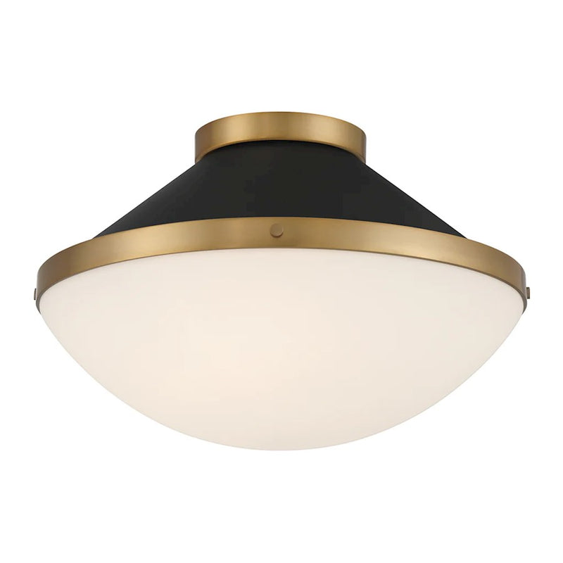 Crystorama Xander 2 Light Flush Mount, Vibrant Gold/Blue/White