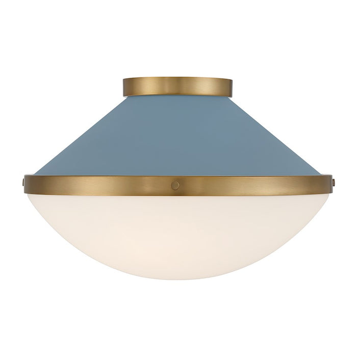 Crystorama Xander 2 Light Flush Mount, Vibrant Gold/Blue/White