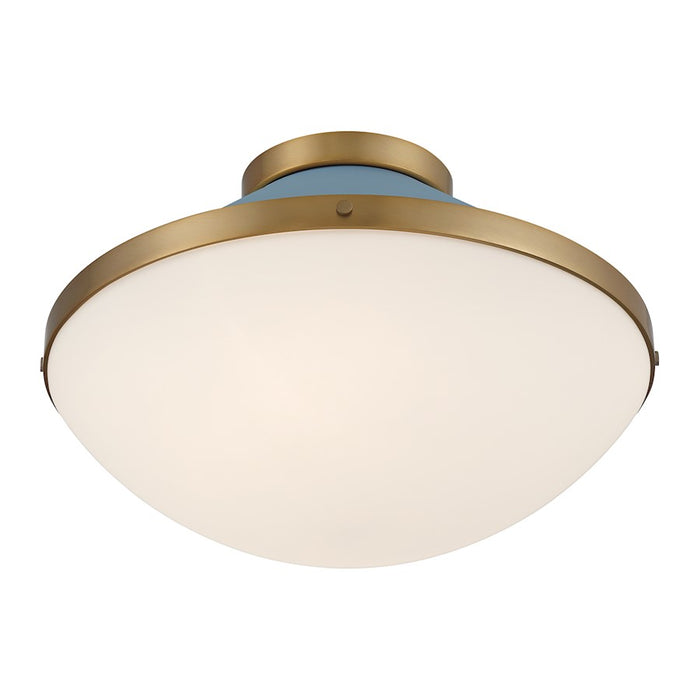 Crystorama Xander 2 Light Flush Mount, Vibrant Gold/Blue/White