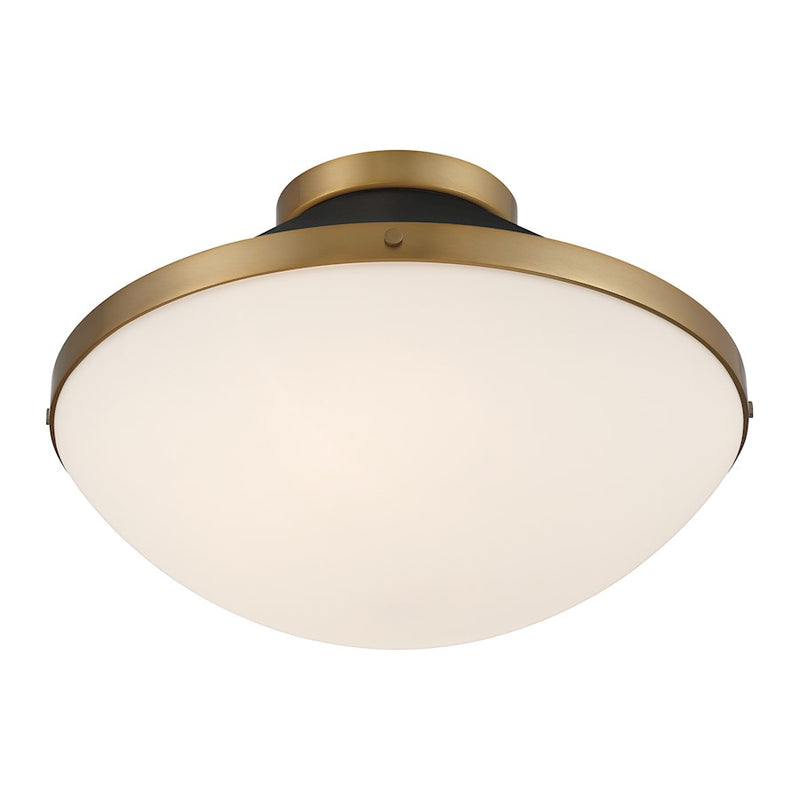 Crystorama Xander 2 Light Flush Mount, Vibrant Gold/Black/White