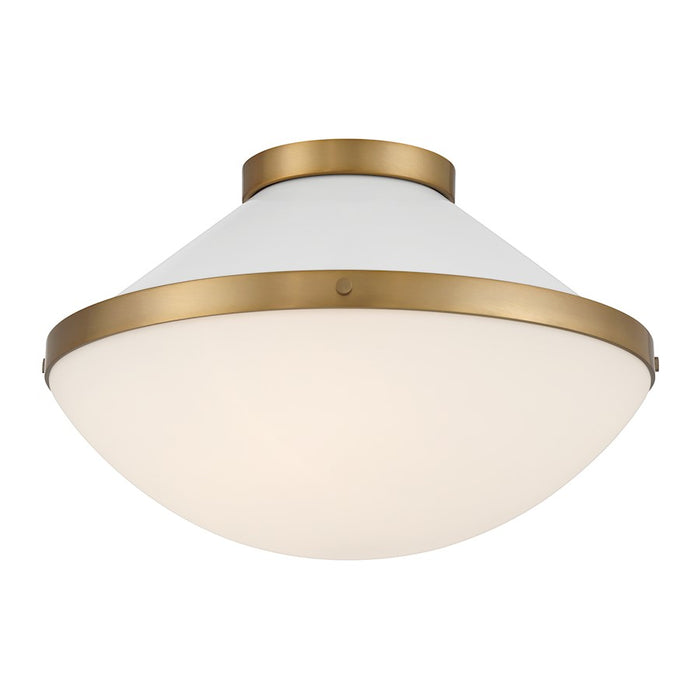 Crystorama Xander 2 Light Flush Mount, Vibrant Gold/White/White