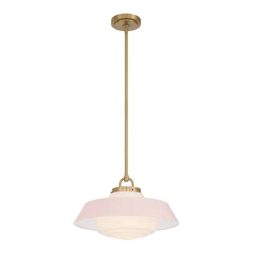 Crystorama Xander 1 Light 16" Pendant, Vibrant Gold/Blush - XAN-8006-VG-BH