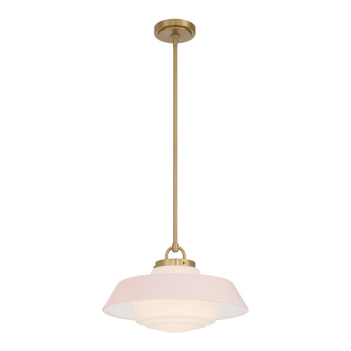 Crystorama Xander 1 Light 16" Pendant, Vibrant Gold/Blush - XAN-8006-VG-BH