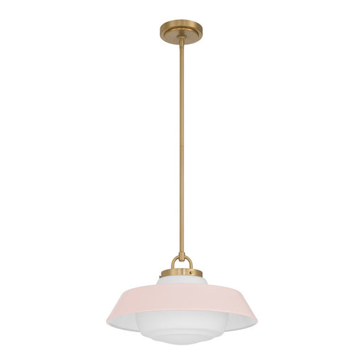 Crystorama Xander 1 Light 16" Pendant, Vibrant Gold/Blush